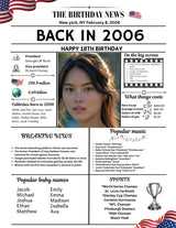 White Newspaper Model 2006 Birthday Poster 18 year