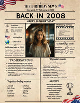 Newspaper Model 2008 Birthday Poster 16 year