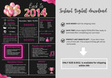 Pink 2014 Birthday Poster 10 year NOT customize