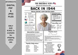 White Newspaper Model 1944 Birthday Poster 80 year