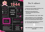 Pink Model 1944 Birthday Poster 80 year