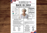 White Newspaper Model 1944 Birthday Poster 80 year