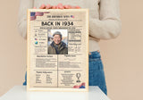 Newspaper Model 1934 Birthday Poster 90 year