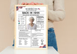 White Newspaper Model 1944 Birthday Poster 80 year