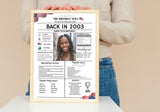 White Newspaper Model 2003 Birthday Poster 21 year