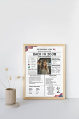 White Newspaper Model 2008 Birthday Poster 16 year