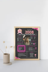 Pink Model 2008 Birthday poster 16 year