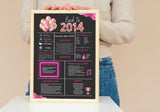 Pink 2014 Birthday Poster 10 year NOT customize